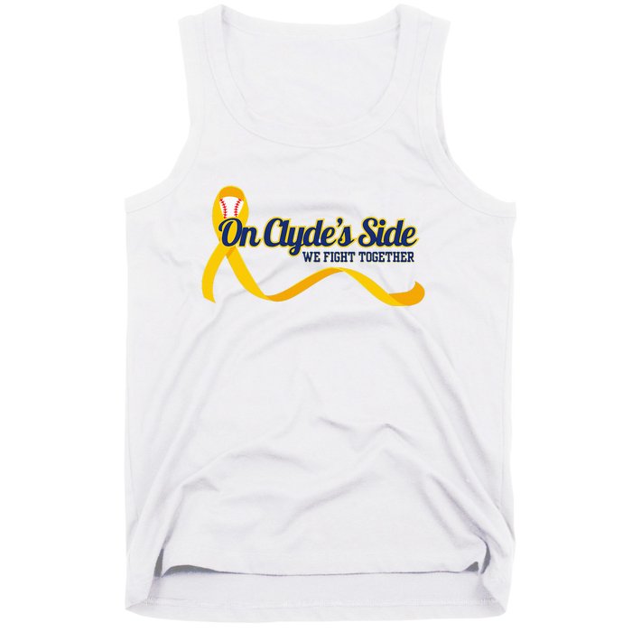 On ClydeS Side Baseball We Fight Together Cancer Awareness Tank Top