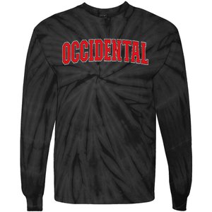 Occidental California Souvenir Trip College Style Text Tie-Dye Long Sleeve Shirt