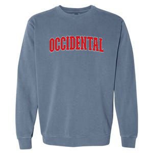 Occidental California Souvenir Trip College Style Text Garment-Dyed Sweatshirt