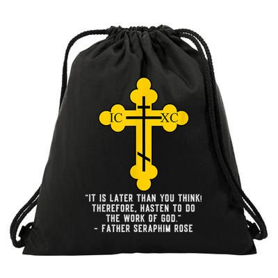 Orthodox Christian Seraphim Rose Drawstring Bag
