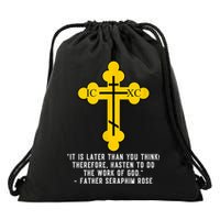 Orthodox Christian Seraphim Rose Drawstring Bag
