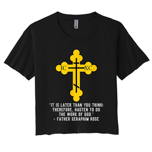 Orthodox Christian Seraphim Rose Crop Top