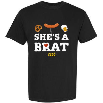 Oktoberfest Couples SheS A Brat Garment-Dyed Heavyweight T-Shirt