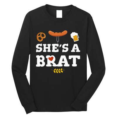 Oktoberfest Couples SheS A Brat Long Sleeve Shirt