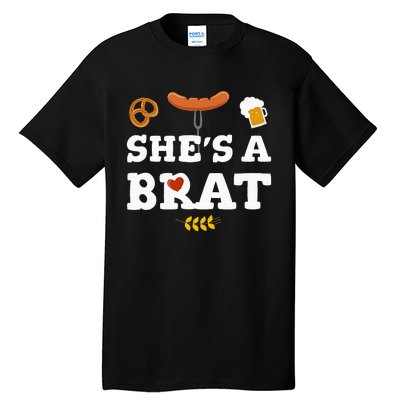 Oktoberfest Couples SheS A Brat Tall T-Shirt