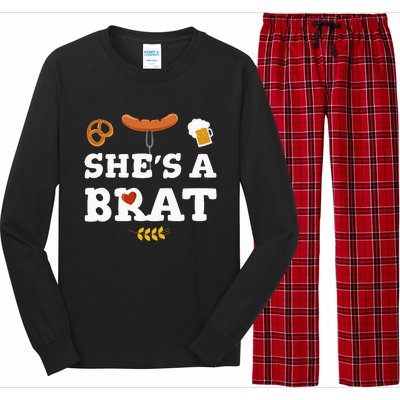 Oktoberfest Couples SheS A Brat Long Sleeve Pajama Set