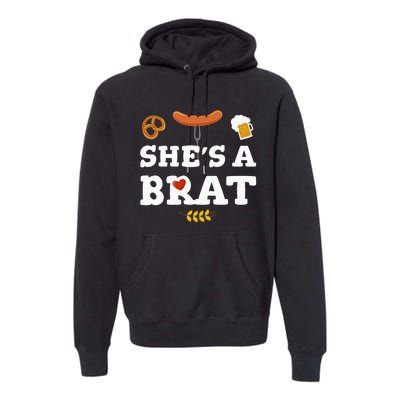 Oktoberfest Couples SheS A Brat Premium Hoodie