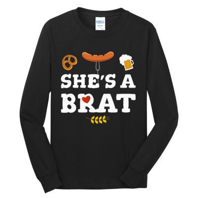 Oktoberfest Couples SheS A Brat Tall Long Sleeve T-Shirt