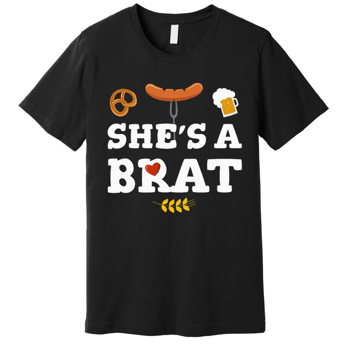 Oktoberfest Couples SheS A Brat Premium T-Shirt