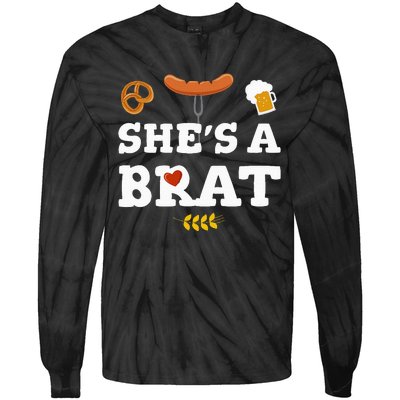 Oktoberfest Couples SheS A Brat Tie-Dye Long Sleeve Shirt