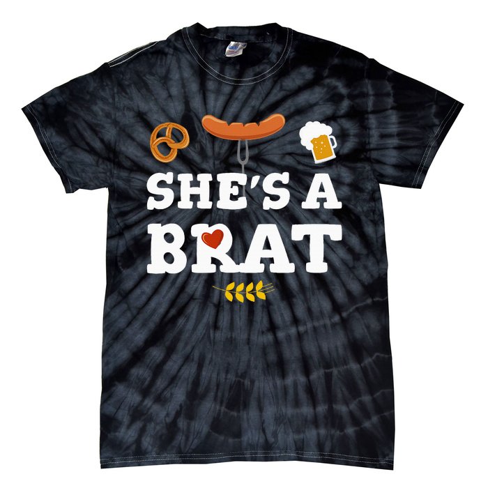 Oktoberfest Couples SheS A Brat Tie-Dye T-Shirt