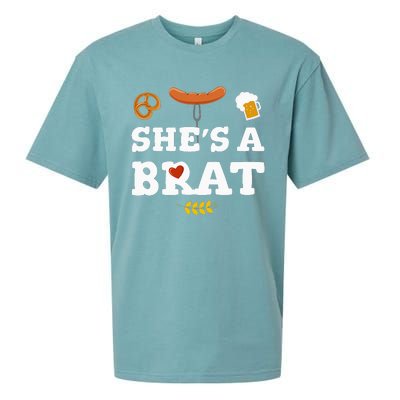 Oktoberfest Couples SheS A Brat Sueded Cloud Jersey T-Shirt