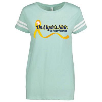 On ClydeS Side Baseball We Fight Together Cancer Awareness Enza Ladies Jersey Football T-Shirt