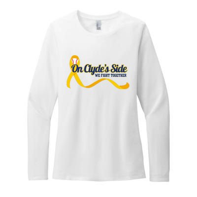 On ClydeS Side Baseball We Fight Together Cancer Awareness Womens CVC Long Sleeve Shirt