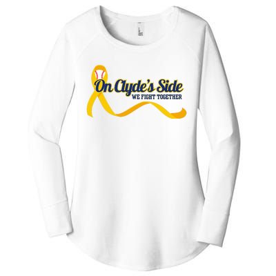 On ClydeS Side Baseball We Fight Together Cancer Awareness Women's Perfect Tri Tunic Long Sleeve Shirt