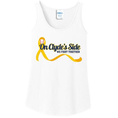 On ClydeS Side Baseball We Fight Together Cancer Awareness Ladies Essential Tank