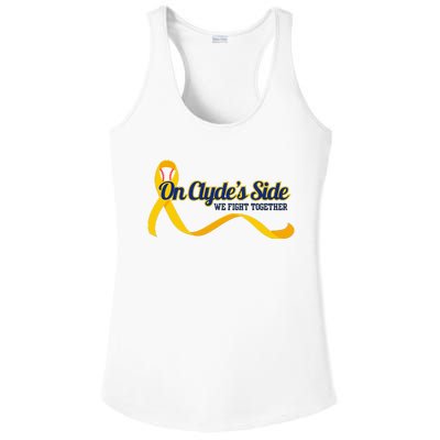 On ClydeS Side Baseball We Fight Together Cancer Awareness Ladies PosiCharge Competitor Racerback Tank