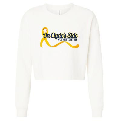 On ClydeS Side Baseball We Fight Together Cancer Awareness Cropped Pullover Crew