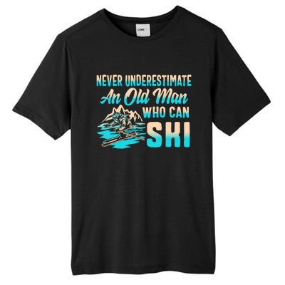 Old Can Ski Fathers Day Grandpa Dad Rider Water Skiing Gift Tall Fusion ChromaSoft Performance T-Shirt