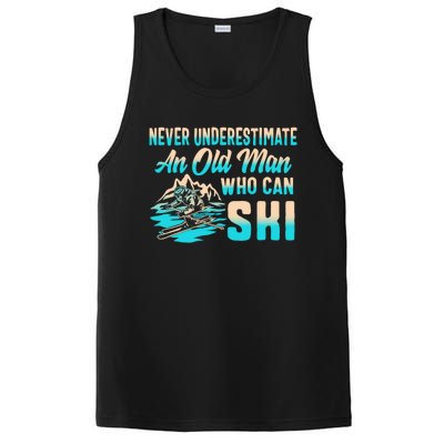 Old Can Ski Fathers Day Grandpa Dad Rider Water Skiing Gift PosiCharge Competitor Tank