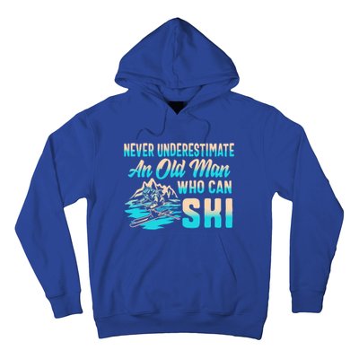 Old Can Ski Fathers Day Grandpa Dad Rider Water Skiing Gift Hoodie