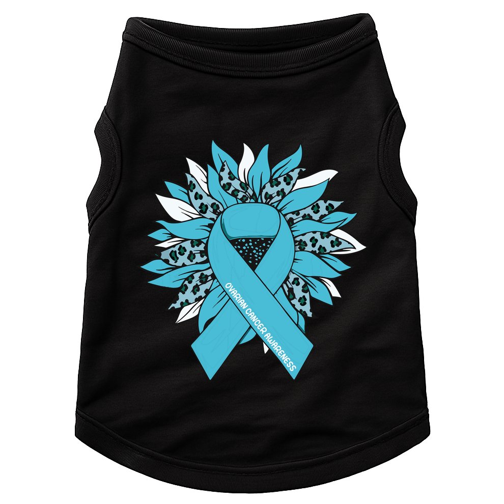 Ovarian Cancer Shirts Sunflower Ovarian Cancer Awareness Doggie Tank