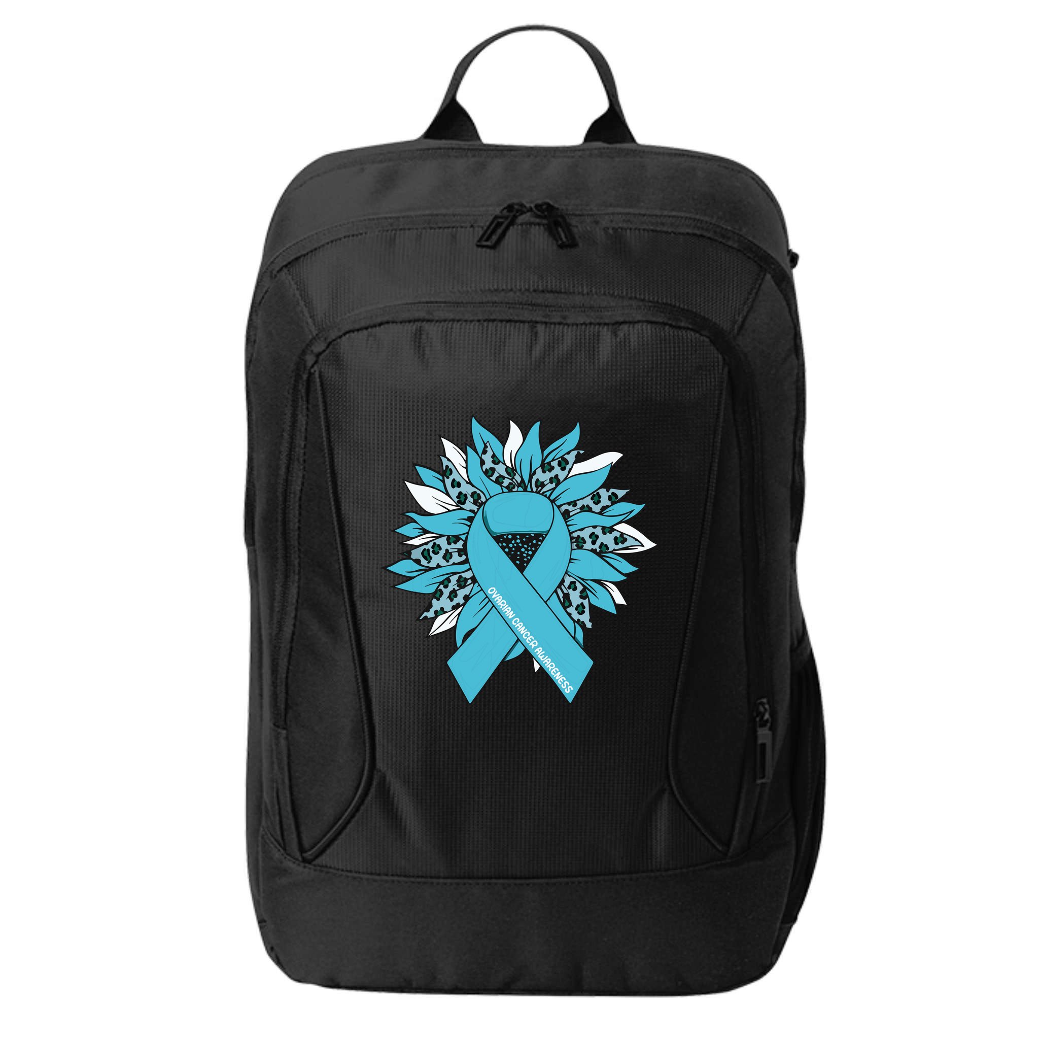 Ovarian Cancer Shirts Sunflower Ovarian Cancer Awareness City Backpack