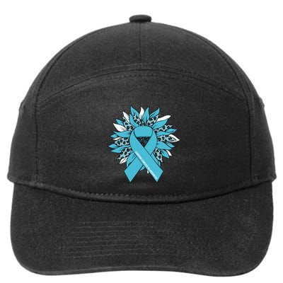 Ovarian Cancer Shirts Sunflower Ovarian Cancer Awareness 7-Panel Snapback Hat