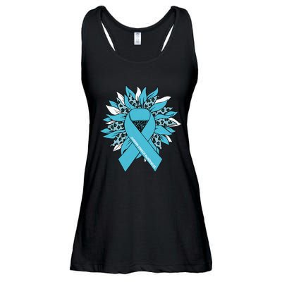 Ovarian Cancer Shirts Sunflower Ovarian Cancer Awareness Ladies Essential Flowy Tank