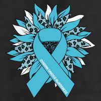Ovarian Cancer Shirts Sunflower Ovarian Cancer Awareness Crop Fleece Hoodie
