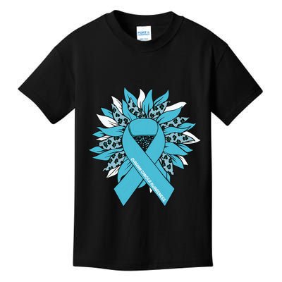 Ovarian Cancer Shirts Sunflower Ovarian Cancer Awareness Kids T-Shirt