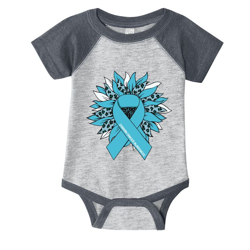 Ovarian Cancer Shirts Sunflower Ovarian Cancer Awareness Infant Baby Jersey Bodysuit