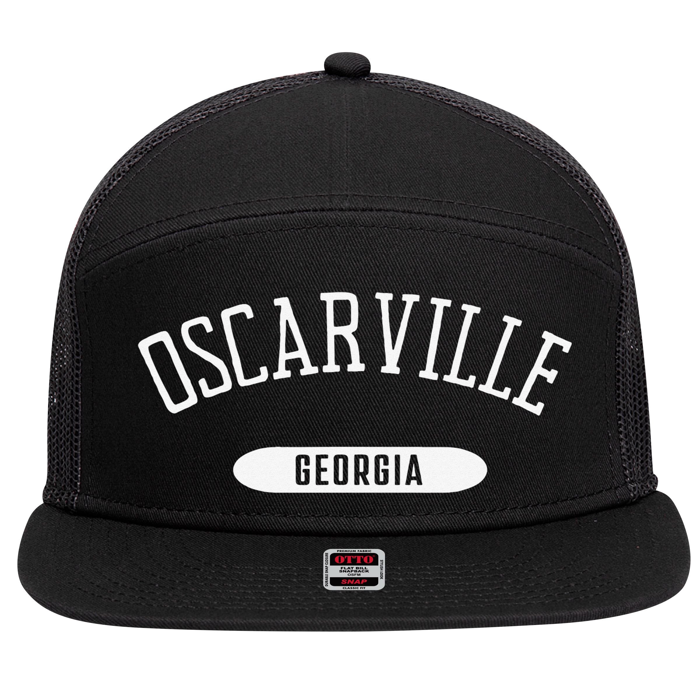 Oscarville Classic Style Oscarville Georgia GA 7 Panel Mesh Trucker Snapback Hat
