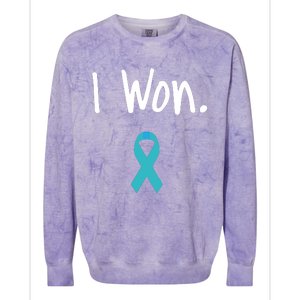 Ovarian Cancer Survivor I Won Ovarian Cancer Awareness Colorblast Crewneck Sweatshirt