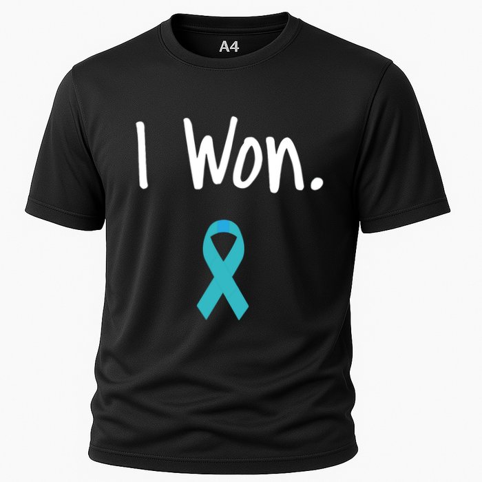 Ovarian Cancer Survivor I Won Ovarian Cancer Awareness Cooling Performance Crew T-Shirt