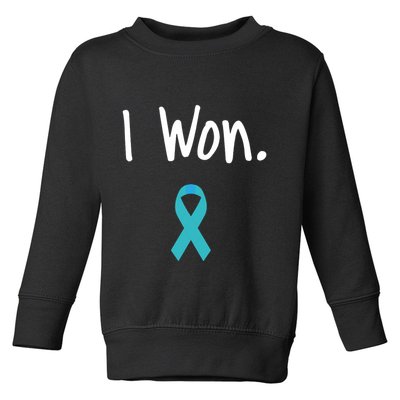 Ovarian Cancer Survivor I Won Ovarian Cancer Awareness Toddler Sweatshirt