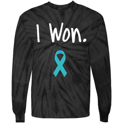 Ovarian Cancer Survivor I Won Ovarian Cancer Awareness Tie-Dye Long Sleeve Shirt