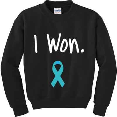Ovarian Cancer Survivor I Won Ovarian Cancer Awareness Kids Sweatshirt