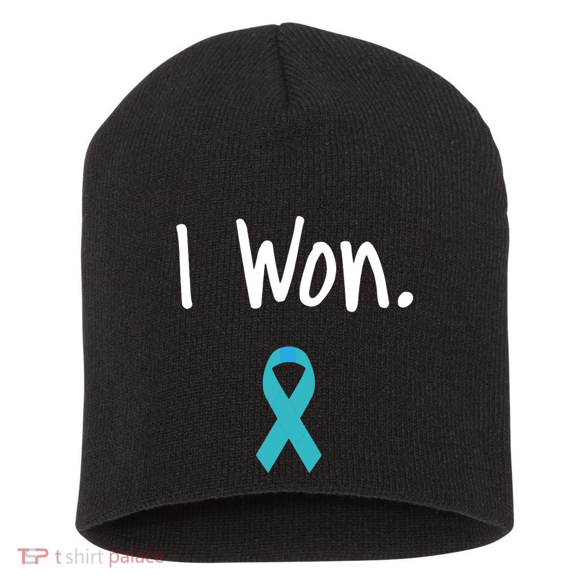 Ovarian Cancer Survivor I Won Ovarian Cancer Awareness Short Acrylic Beanie