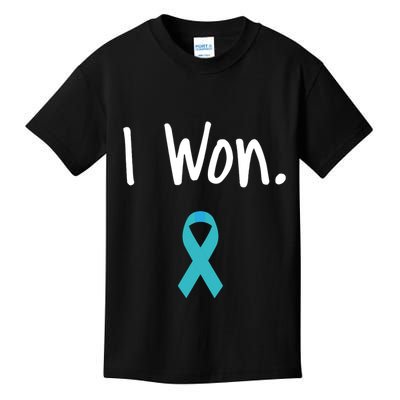 Ovarian Cancer Survivor I Won Ovarian Cancer Awareness Kids T-Shirt