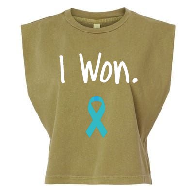 Ovarian Cancer Survivor I Won Ovarian Cancer Awareness Garment-Dyed Women's Muscle Tee