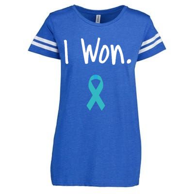 Ovarian Cancer Survivor I Won Ovarian Cancer Awareness Enza Ladies Jersey Football T-Shirt