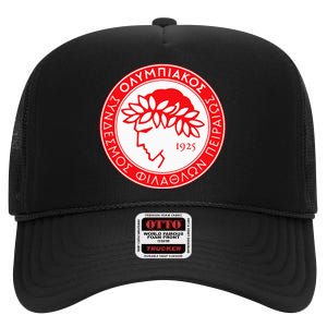 Olympiacos Club Supporter Fan Greece Greek High Crown Mesh Back Trucker Hat