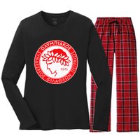 Olympiacos Club Supporter Fan Greece Greek Women's Long Sleeve Flannel Pajama Set 