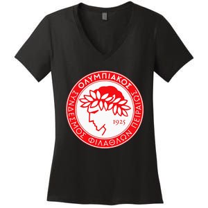 Olympiacos Club Supporter Fan Greece Greek Women's V-Neck T-Shirt