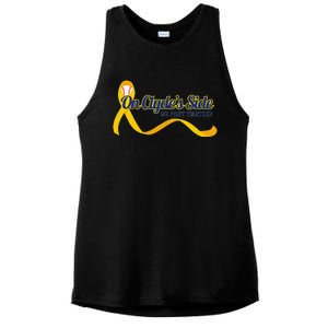 On ClydeS Side Baseball We Fight Together Cancer Awareness Ladies PosiCharge Tri-Blend Wicking Tank