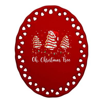 Oh Christmas Tree Cakes Debbie Becky Jen Cake Lovers Xmas Gift Ceramic Oval Ornament