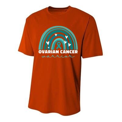 Ovarian Cancer Teal Ribbon Ovarian Cancer Warrior Gift Performance Sprint T-Shirt