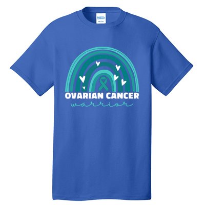 Ovarian Cancer Teal Ribbon Ovarian Cancer Warrior Gift Tall T-Shirt