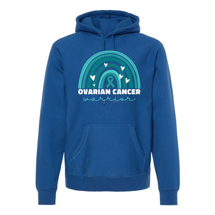 Ovarian Cancer Teal Ribbon Ovarian Cancer Warrior Gift Premium Hoodie